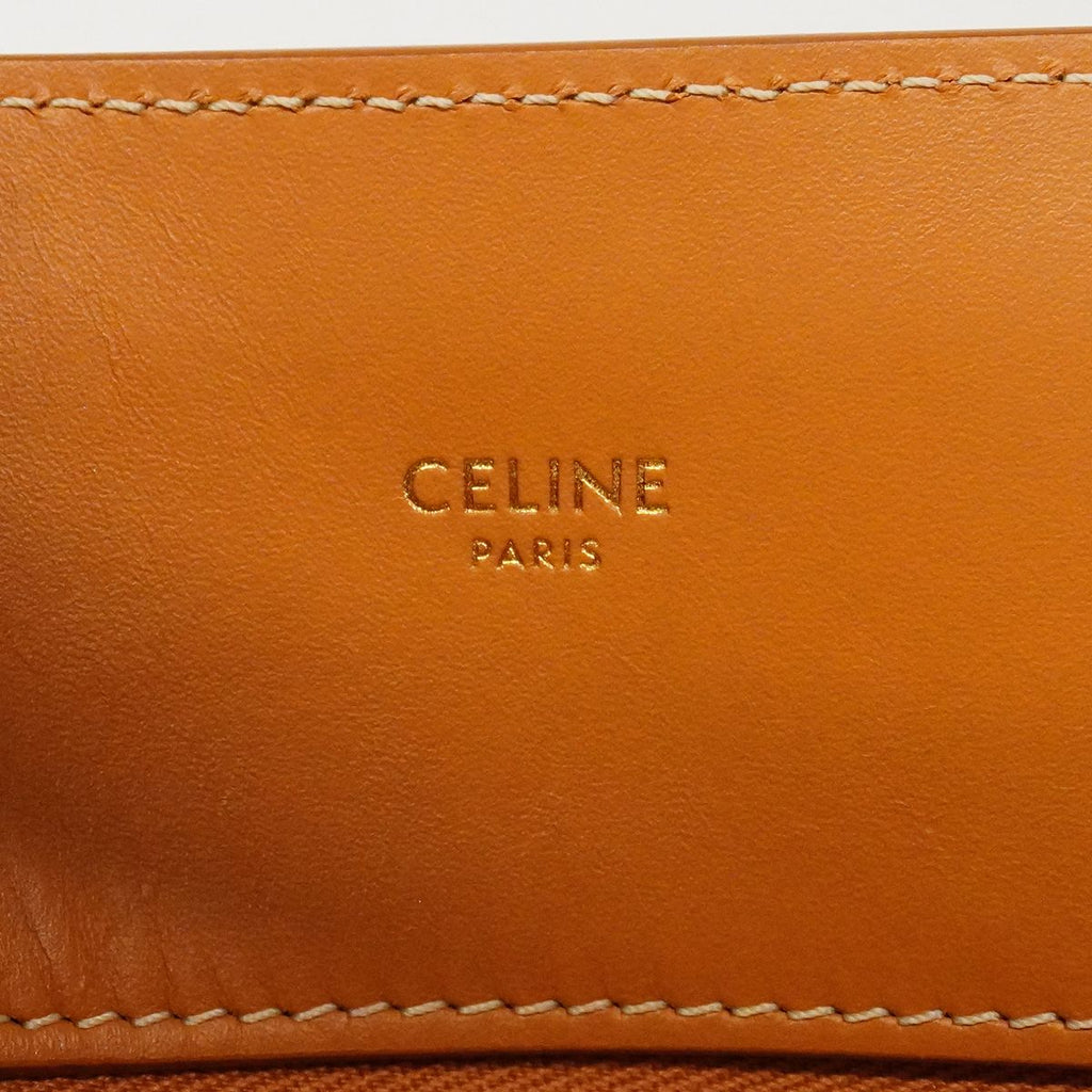 Celine Tote Vertical Cover Canvas Leather White Brown Gold 2-Way — view 5