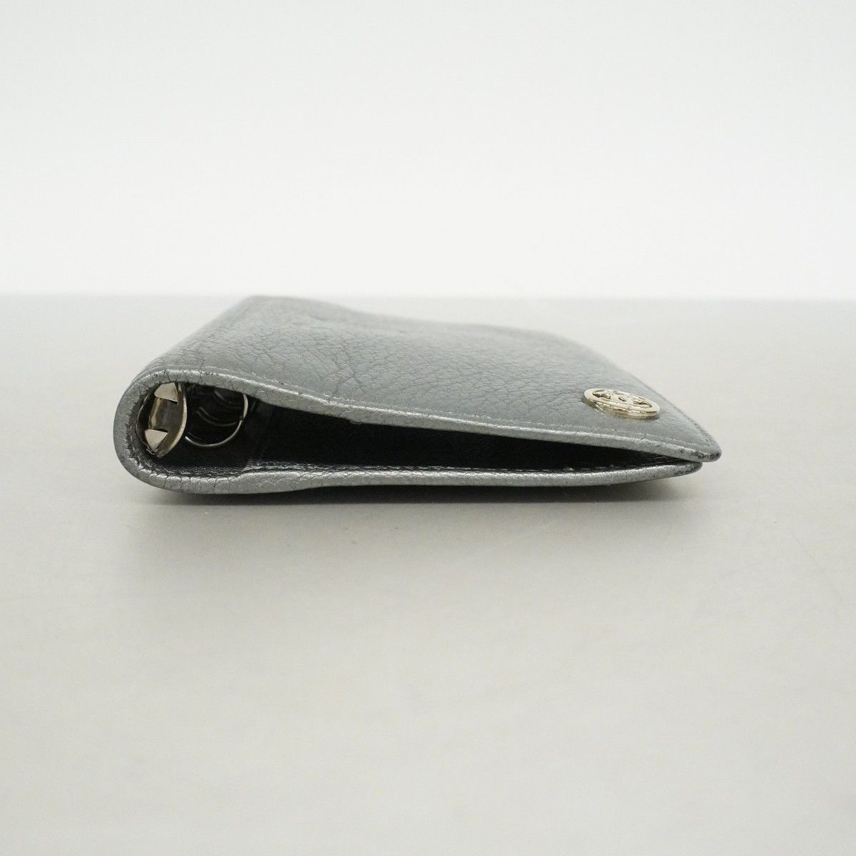 Chanel Notebook Cover Leather Gray Silver Agenda — view 3