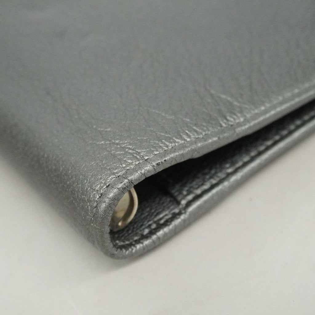 Chanel Notebook Cover Leather Gray Silver Agenda — view 6