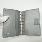 Chanel Notebook Cover Leather Gray Silver Agenda — view 4