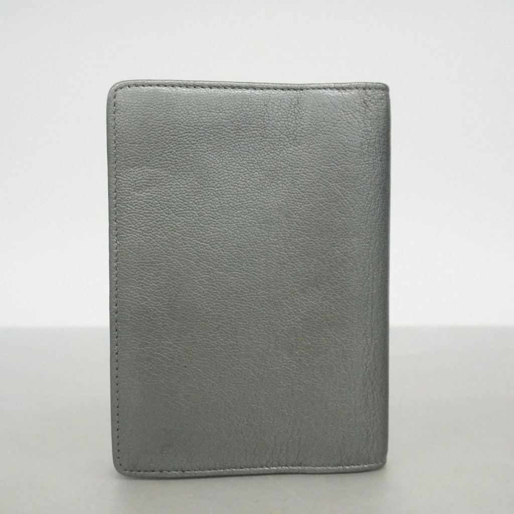 Chanel Notebook Cover Leather Gray Silver Agenda — view 9