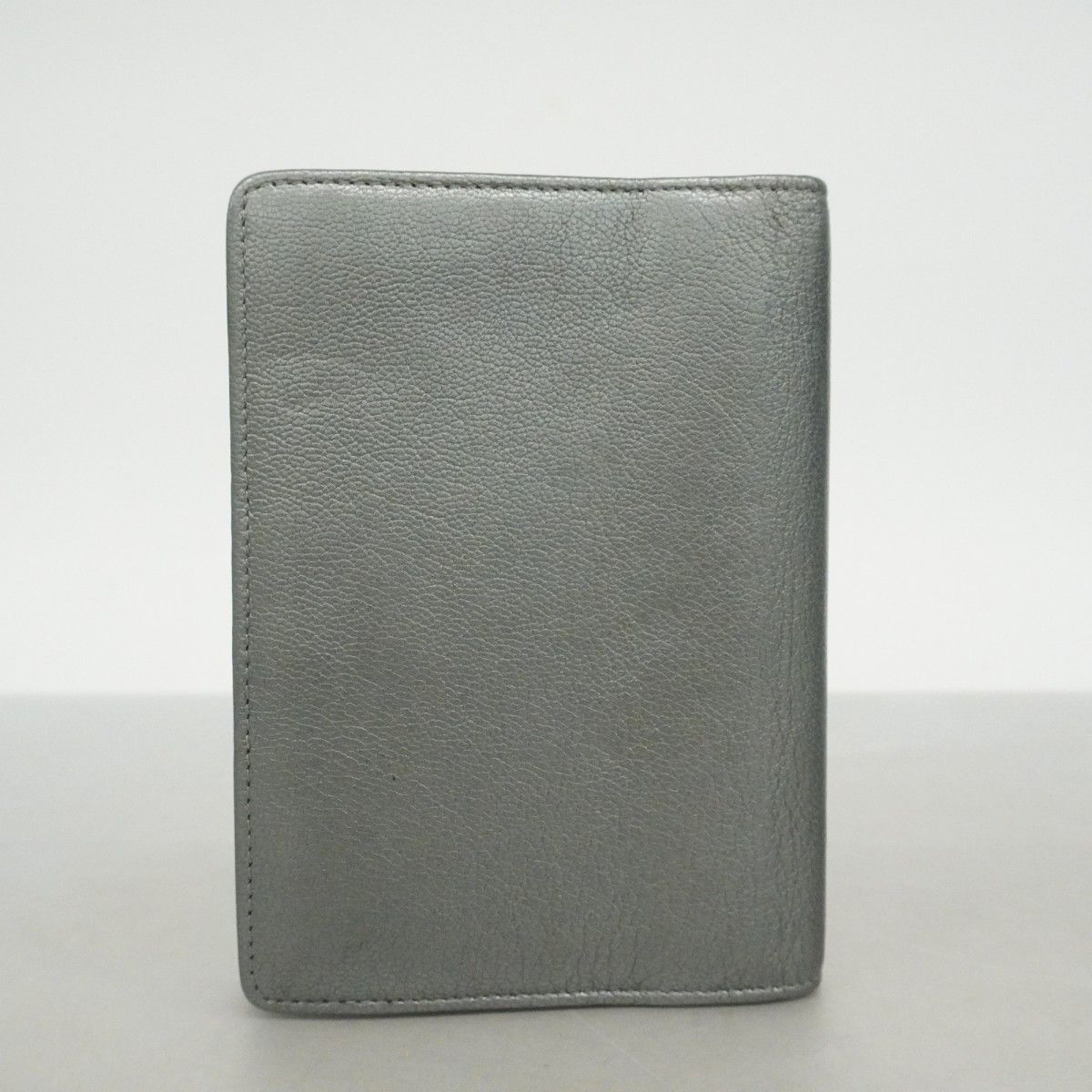 Chanel Notebook Cover Leather Gray Silver Agenda — view 9