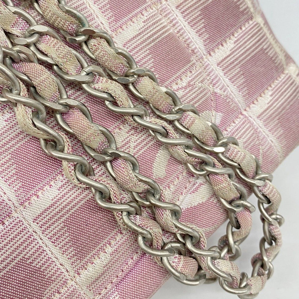Chanel Shoulder Bag New Travel Nylon Pink Silver — view 8