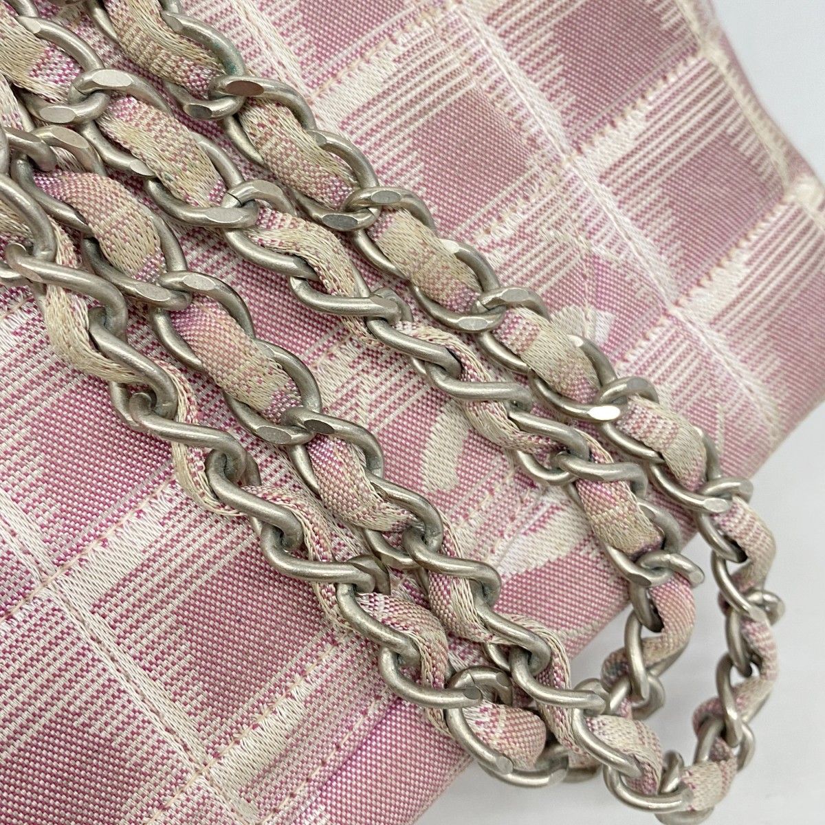 Chanel Shoulder Bag New Travel Nylon Pink Silver — view 8