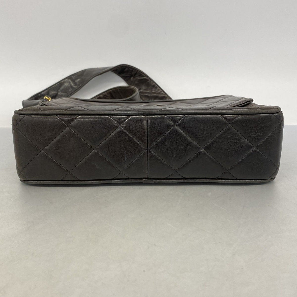 Chanel Shoulder Bag Quilted Lambskin Black Gold — view 3