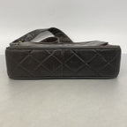 Chanel Shoulder Bag Quilted Lambskin Black Gold — view 3