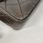 Chanel Shoulder Bag Quilted Lambskin Black Gold — view 8