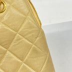 Chanel Shoulder Bag Quilted Lambskin Beige Gold — view 9