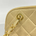 Chanel Shoulder Bag Quilted Lambskin Beige Gold — view 7