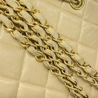 Chanel Shoulder Bag Quilted Lambskin Beige Gold — view 8