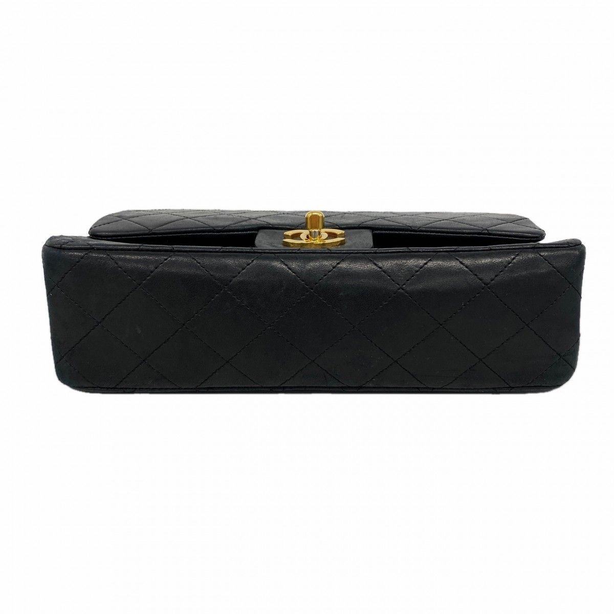 Chanel Shoulder Bag Quilted Lambskin Black Gold — view 3