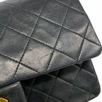 Chanel Shoulder Bag Quilted Lambskin Black Gold — view 8