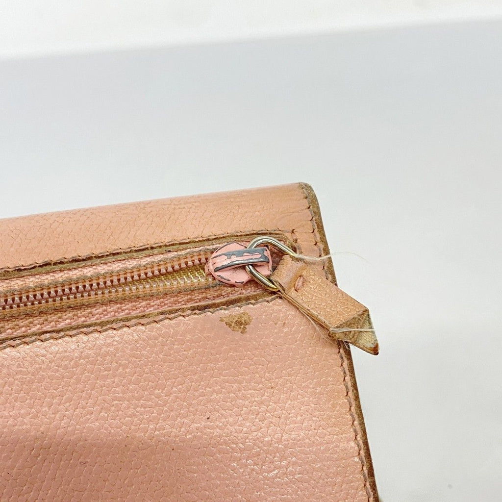 Chanel Coin Case Coco Button Leather Pink Gold — view 6