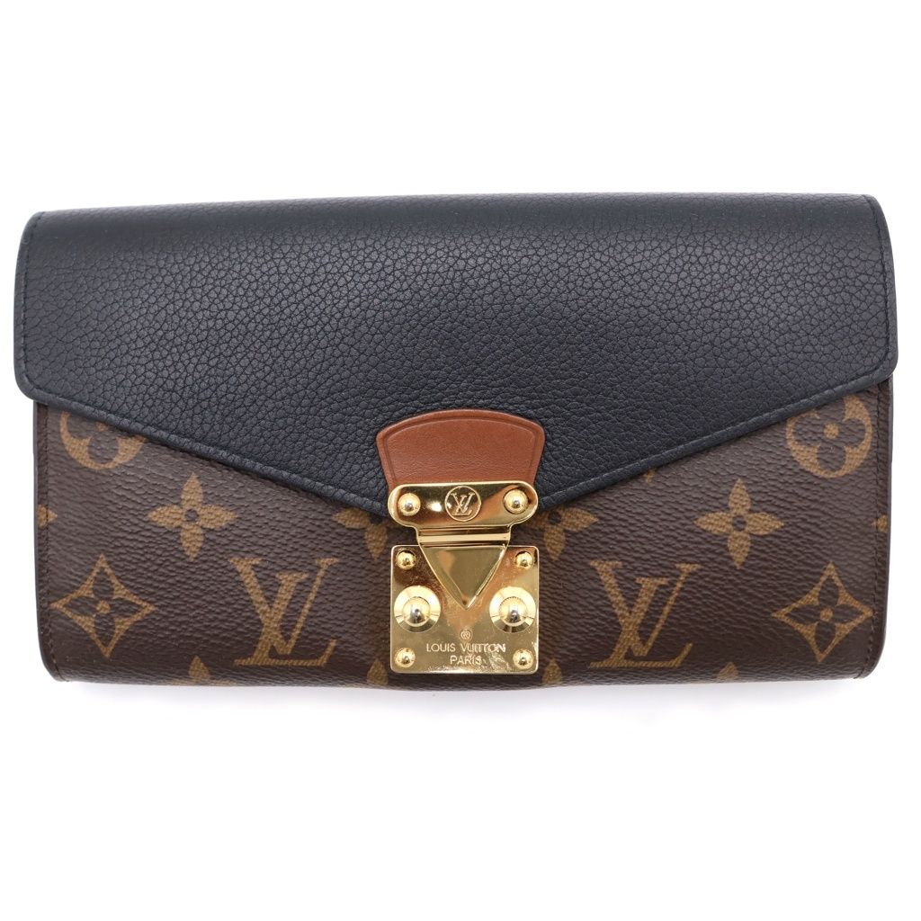 Louis Vuitton Monogram Portefeuille Pallas Wallet Brown Black