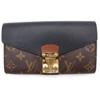 Louis Vuitton Monogram Portefeuille Pallas Wallet Brown Black