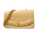 Chanel Shoulder Bag Diana Lambskin Beige Gold