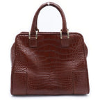 Loewe Amazona Croco Leather Handbag Brown — view 2