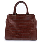Loewe Amazona Croco Leather Handbag Brown