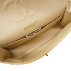 Chanel Shoulder Bag Quilted Lambskin Beige Gold — view 4