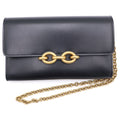 Saint Laurent Paris le Maillon Chain Wallet Shoulder Bag Black