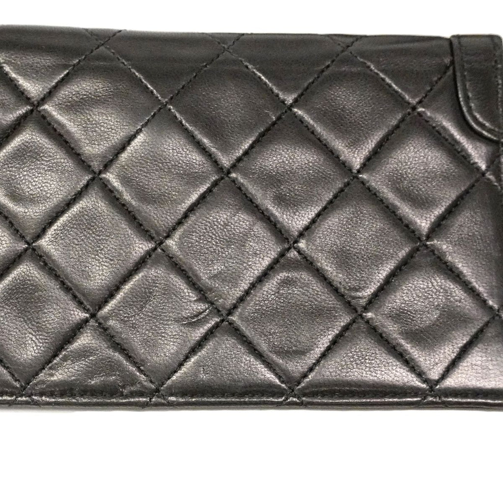 Chanel Shoulder Bag Quilted Lambskin Black Gold — view 9