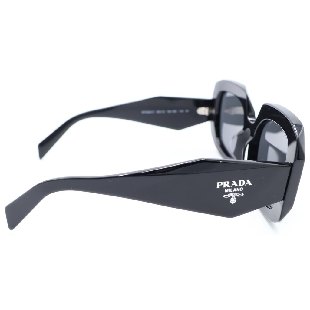 Prada Symbole Sunglasses Side Symbol Logo Square Eyewear Black — view 3