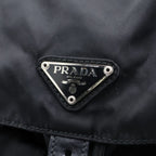 Prada Triangular Plate Tessuto Backpack Black Nylon — view 8