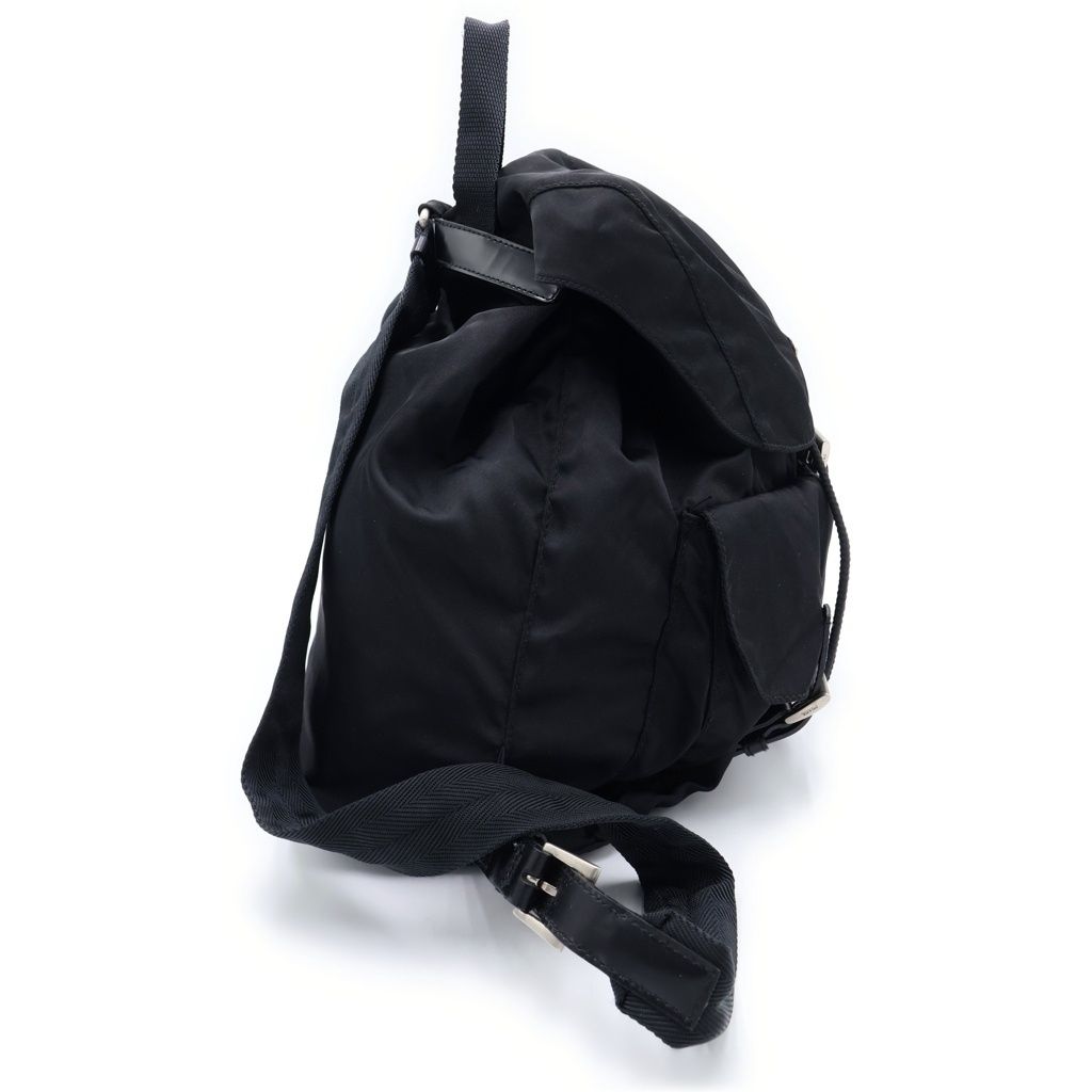 Prada Triangular Plate Tessuto Backpack Black Nylon — view 3