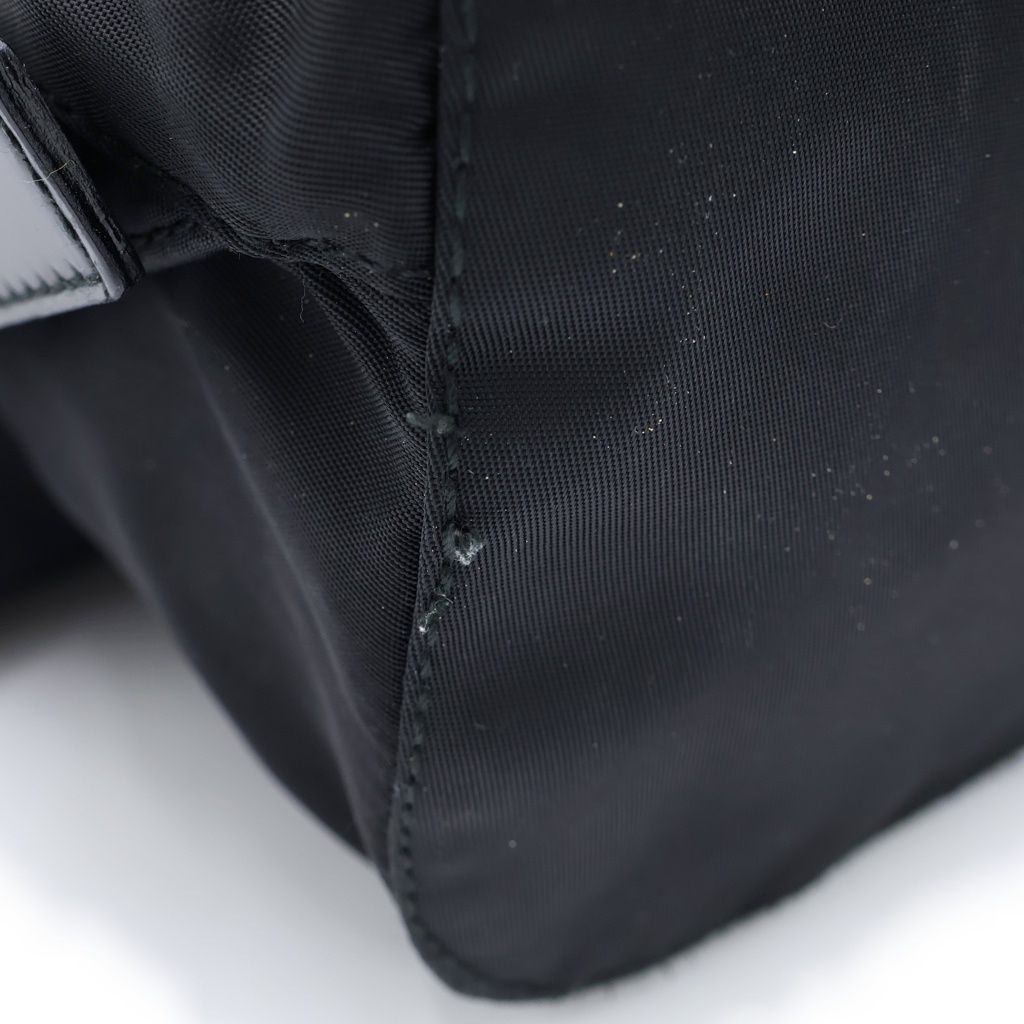 Prada Triangular Plate Tessuto Backpack Black Nylon — view 6