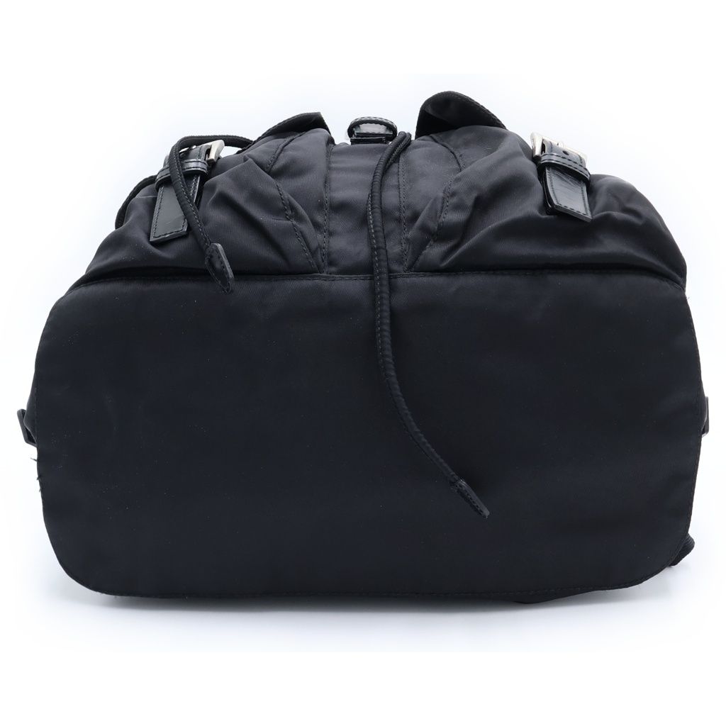 Prada Triangular Plate Tessuto Backpack Black Nylon — view 4