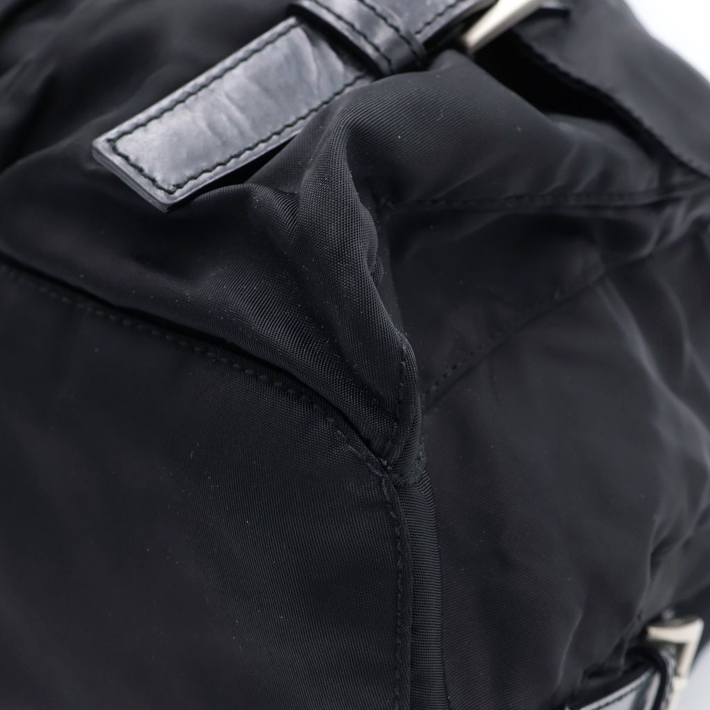 Prada Triangular Plate Tessuto Backpack Black Nylon — view 5
