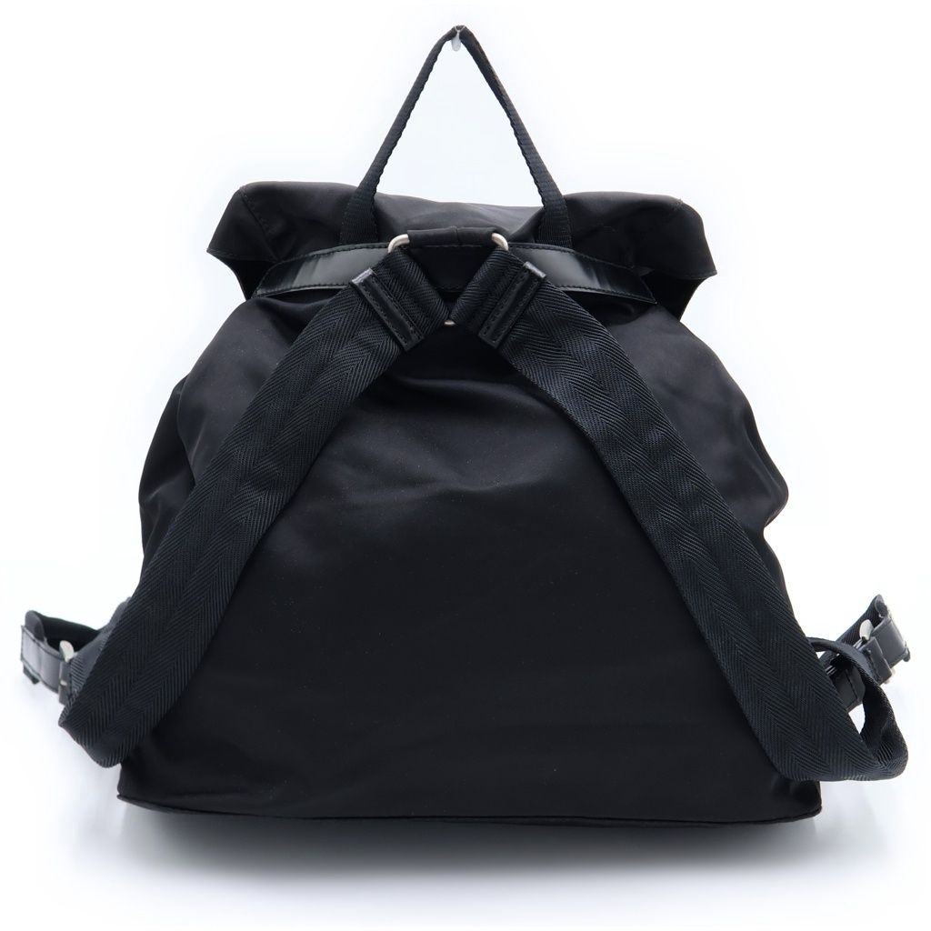 Prada Triangular Plate Tessuto Backpack Black Nylon — view 2