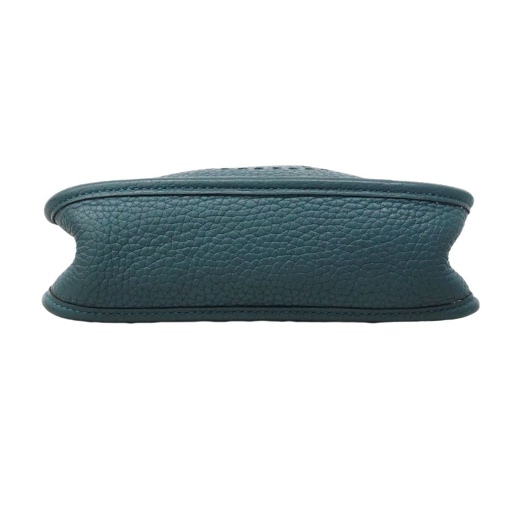 Hermes Shoulder Bag Evelyne TPM Taurillon Clemence Col Vert Silver — view 3