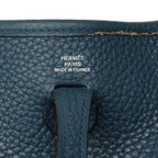Hermes Shoulder Bag Evelyne TPM Taurillon Clemence Col Vert Silver — view 5