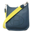 Hermes Shoulder Bag Evelyne TPM Taurillon Clemence Col Vert Silver