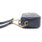 Gucci GG Marmont Quilted Gold Camera Bag Leather Black — view 3