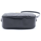 Gucci GG Marmont Quilted Gold Camera Bag Leather Black — view 4