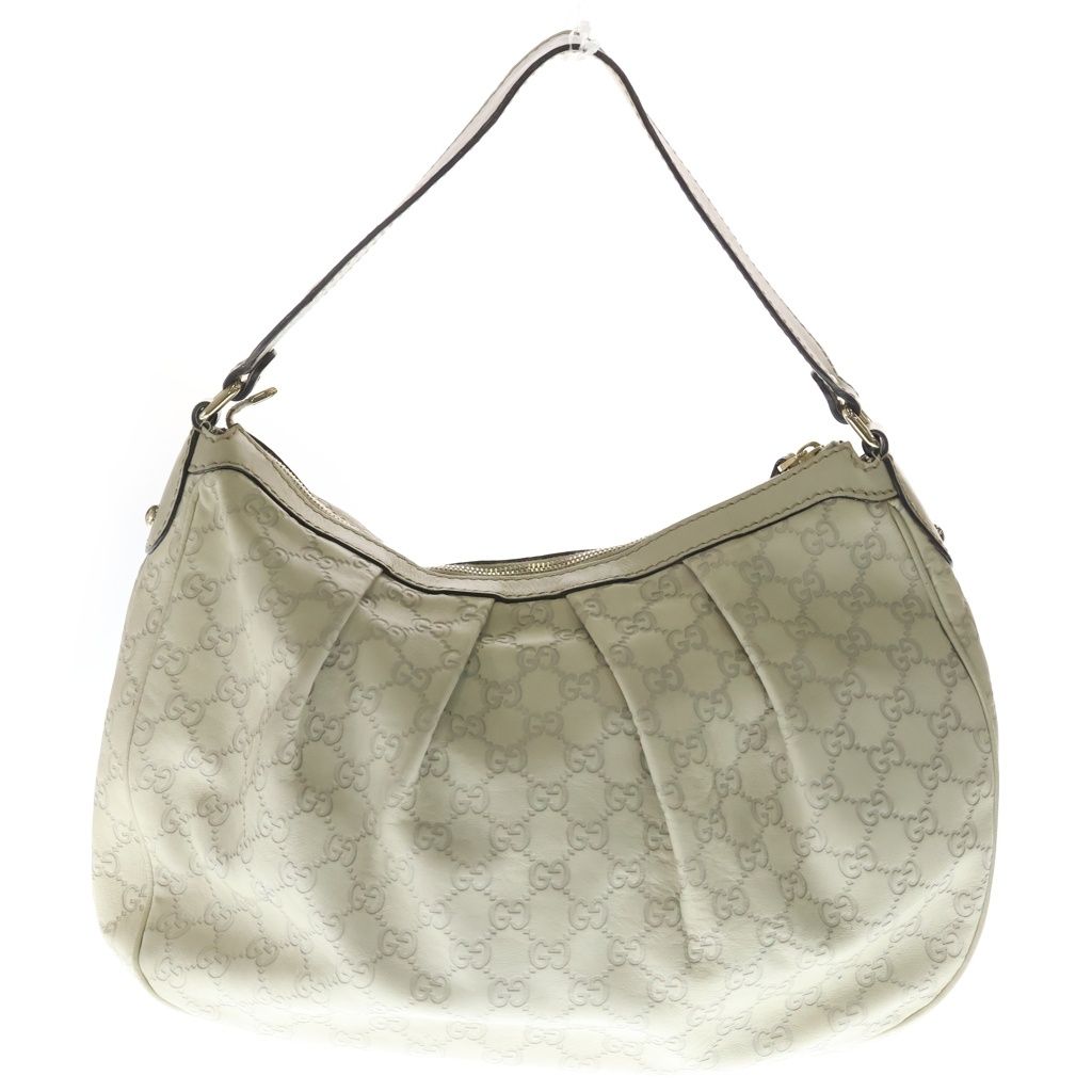Gucci Guccissima Ski Leather Shoulder Bag Tote Ivory — view 2
