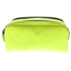 Louis Vuitton Monogram Taigarama Dopp Kit Hand Second Bag Leather Neon Yellow