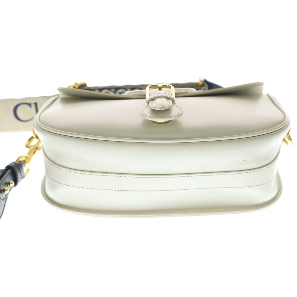 Dior Bobbi Large Shoulder Bag CD Logo Leather Gold White — view 4