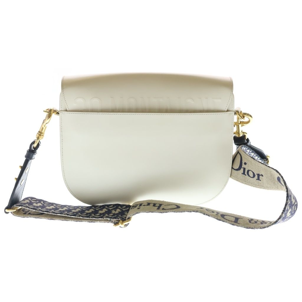 Dior Bobbi Large Shoulder Bag CD Logo Leather Gold White — view 2