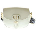 Dior Bobbi Large Shoulder Bag CD Logo Leather Gold White