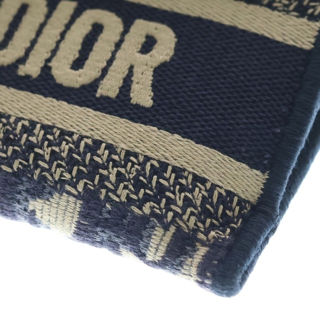 Dior Oblique Embroidered Saddle Shoulder Bag Slim Pouch Canvas Navy — view 4