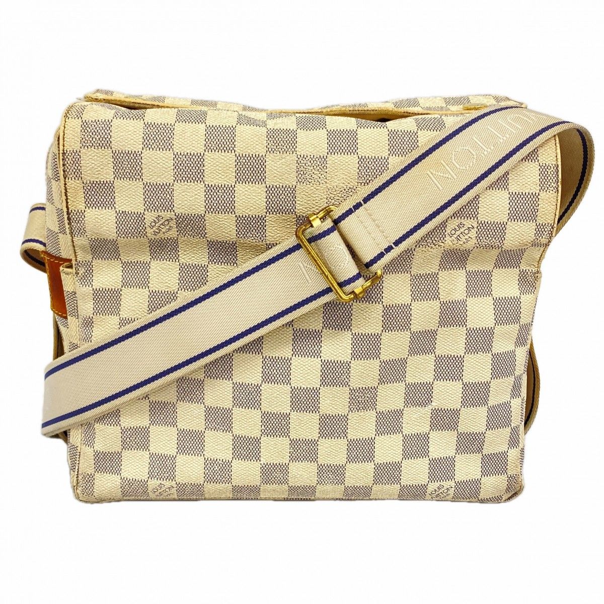 Louis Vuitton Shoulder Bag Damier Azur Naviglio White