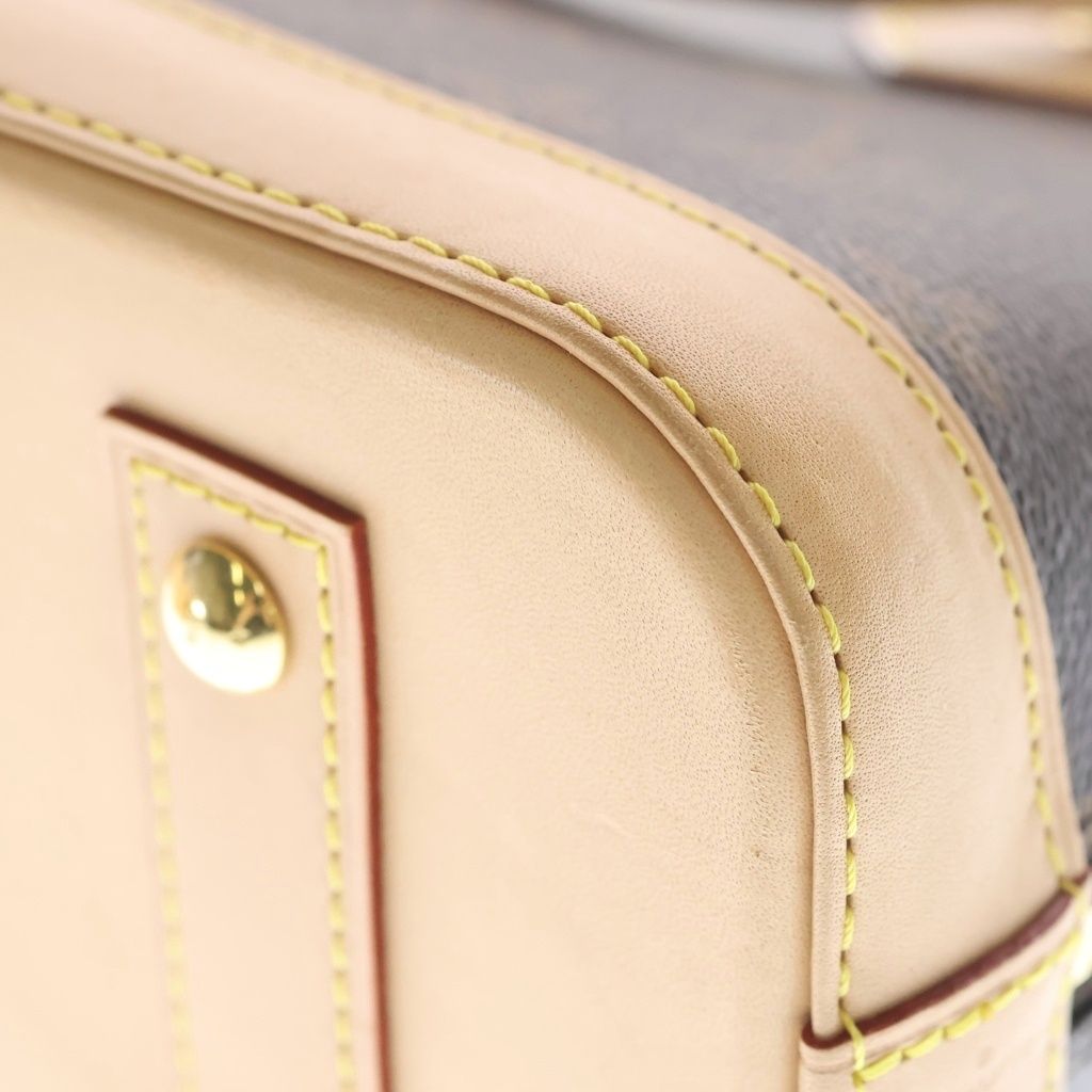 Louis Vuitton Monogram Alma BB 2-Way Shoulder Bag Brown Leather Gold — view 5