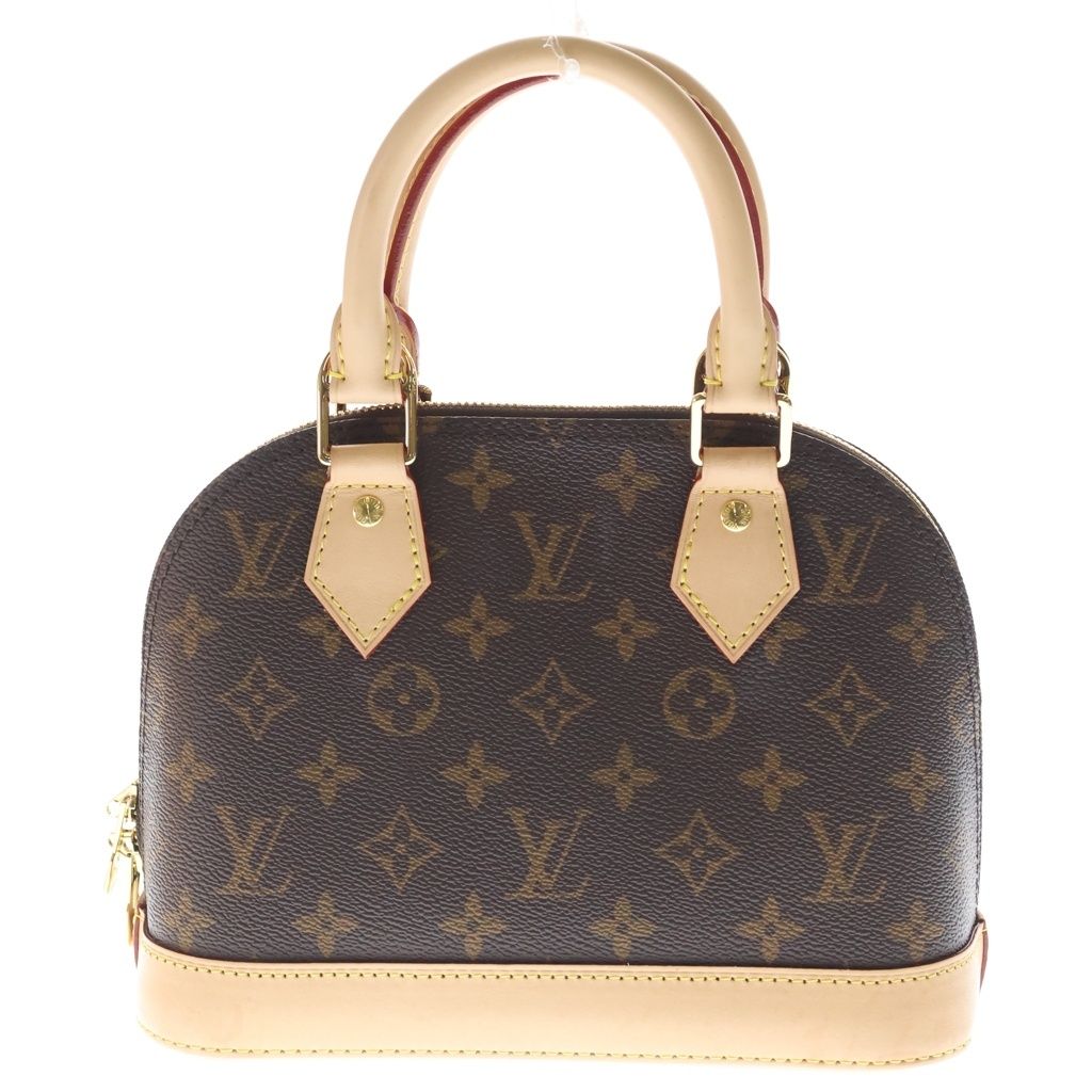 Louis Vuitton Monogram Alma BB 2-Way Shoulder Bag Brown Leather Gold