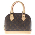 Louis Vuitton Monogram Alma BB 2-Way Shoulder Bag Brown Leather Gold