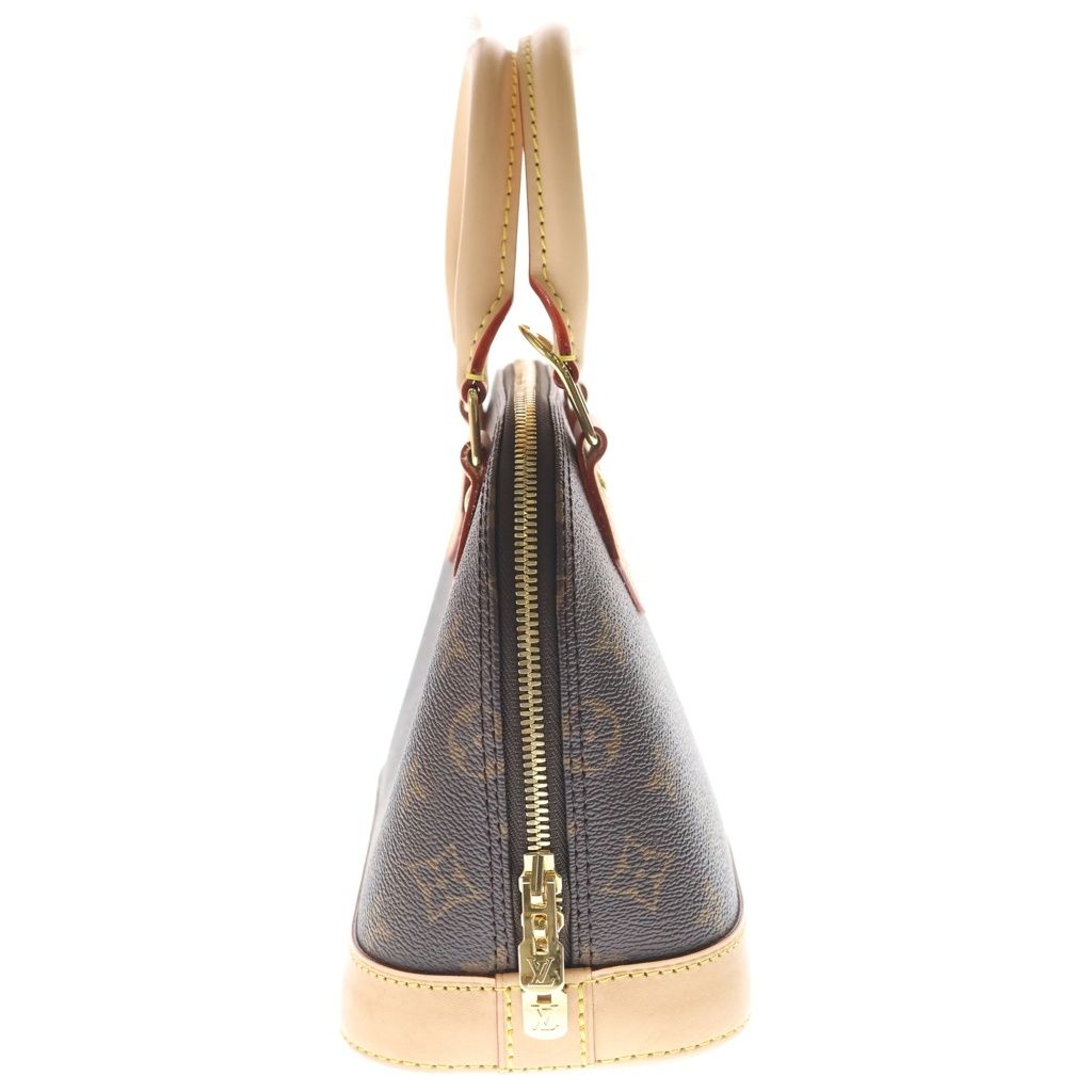 Louis Vuitton Monogram Alma BB 2-Way Shoulder Bag Brown Leather Gold — view 3
