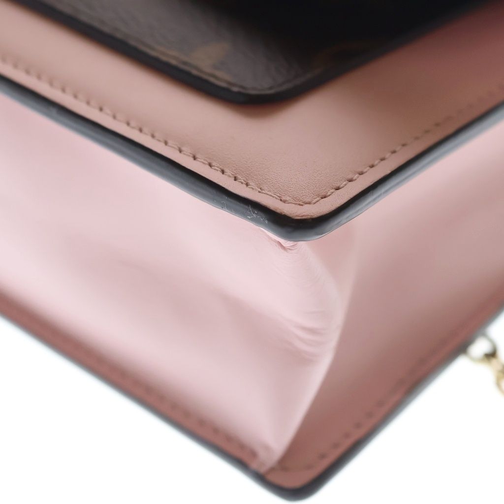 Louis Vuitton Monogram Portefeuille Floral Chain Shoulder Bag Leather Rose — view 5