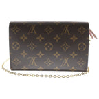 Louis Vuitton Monogram Portefeuille Floral Chain Shoulder Bag Leather Rose — view 2